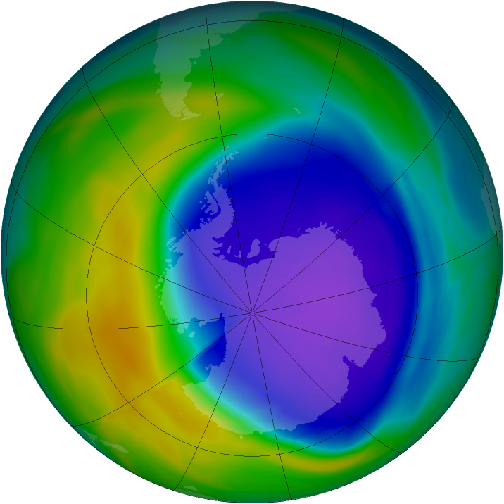 Antarctic ozone map for 22 October 2006
